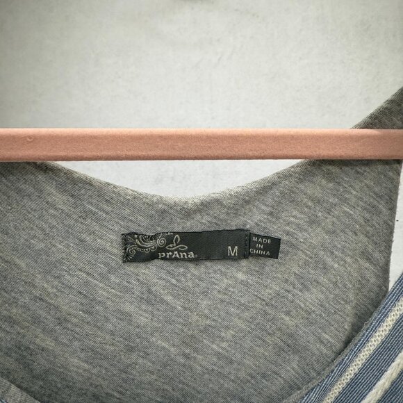 prAna Dress Womens Medium Blue White Chevron A-Line Swing Rope Strap Summer - Picture 2 of 7